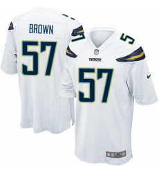 Men's Nike Los Angeles Chargers #57 Jatavis Brown Game White NFL Jersey