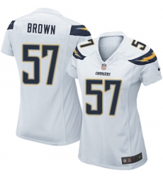 Women's Nike Los Angeles Chargers #57 Jatavis Brown Game White NFL Jersey