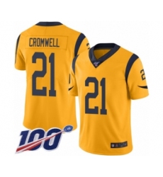 Men's Los Angeles Rams #21 Nolan Cromwell Limited Gold Rush Vapor Untouchable 100th Season Football Jersey