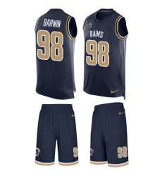 Men's Nike Los Angeles Rams #98 Connor Barwin Limited Navy Blue Tank Top Suit NFL Jersey