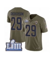 Men's Nike Los Angeles Rams #29 Eric Dickerson Limited Olive 2017 Salute to Service Super Bowl LIII Bound NFL Jersey