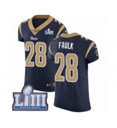 Men's Nike Los Angeles Rams #28 Marshall Faulk Navy Blue Team Color Vapor Untouchable Elite Player Super Bowl LIII Bound NFL Jersey