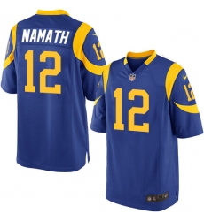 Men's Nike Los Angeles Rams #12 Joe Namath Game Royal Blue Alternate NFL Jersey