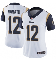Women's Nike Los Angeles Rams #12 Joe Namath White Vapor Untouchable Limited Player NFL Jersey