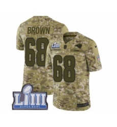 Men's Nike Los Angeles Rams #68 Jamon Brown Limited Camo 2018 Salute to Service Super Bowl LIII Bound NFL Jersey