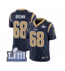 Youth Nike Los Angeles Rams #68 Jamon Brown Navy Blue Team Color Vapor Untouchable Limited Player Super Bowl LIII Bound NFL Jersey