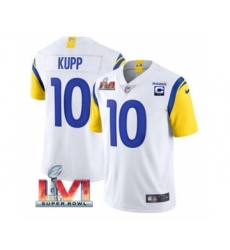 Men's Los Angeles Rams #10 Cooper Kupp 2022 White With C Patch Super Bowl LVI Vapor Limited Jersey
