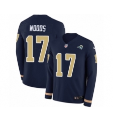 Men's Nike Los Angeles Rams #18 Cooper Kupp Limited Navy Blue Therma Long Sleeve NFL Jersey