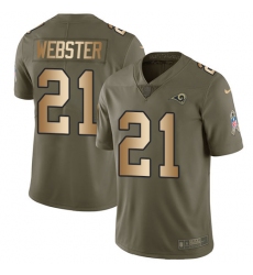 Youth Nike Los Angeles Rams #21 Kayvon Webster Limited Olive/Gold 2017 Salute to Service NFL Jersey