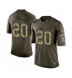 Men's Los Angeles Rams #20 Troy Hill Elite Green Salute to Service Football Jersey
