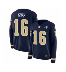 Women's Nike Los Angeles Rams #17 Robert Woods Limited Navy Blue Therma Long Sleeve NFL Jersey