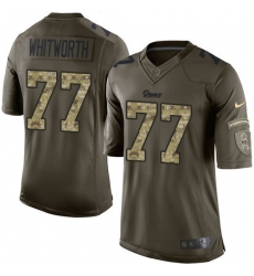 Men's Nike Los Angeles Rams #77 Andrew Whitworth Elite Green Salute to Service NFL Jersey