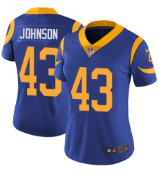 Women's Nike Los Angeles Rams #43 John Johnson Elite Royal Blue Alternate NFL Jersey