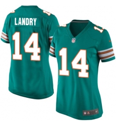 Women's Nike Miami Dolphins #14 Jarvis Landry Game Aqua Green Alternate NFL Jersey