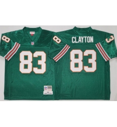 Men's Miami Dolphins #83 Mark Clayton Aqua Throwback Stitched Football Jersey