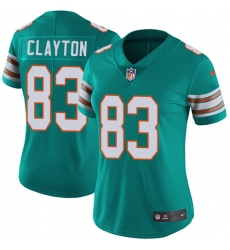 Women's Nike Miami Dolphins #83 Mark Clayton Elite Aqua Green Alternate NFL Jersey