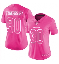 Women's Nike Miami Dolphins #30 Cordrea Tankersley Limited Pink Rush Fashion NFL Jersey