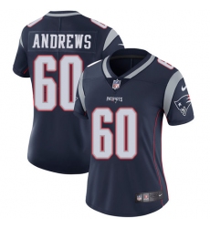 Women's Nike New England Patriots #60 David Andrews Navy Blue Team Color Vapor Untouchable Limited Player NFL Jersey