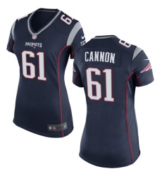 Women's Nike New England Patriots #61 Marcus Cannon Game Navy Blue Team Color NFL Jersey