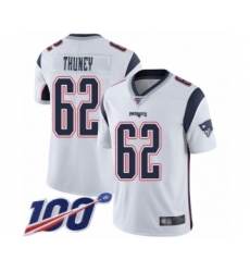 Men's New England Patriots #62 Joe Thuney White Vapor Untouchable Limited Player 100th Season Football Jersey