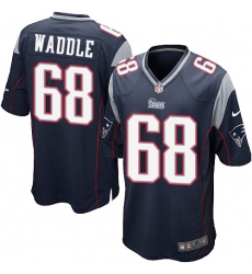 Men's Nike New England Patriots #68 LaAdrian Waddle Game Navy Blue Team Color NFL Jersey