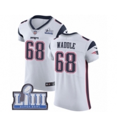 Men's Nike New England Patriots #68 LaAdrian Waddle White Vapor Untouchable Elite Player Super Bowl LIII Bound NFL Jersey