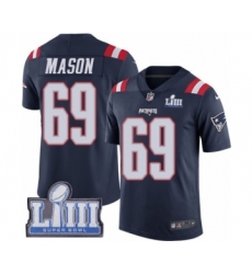 Youth Nike New England Patriots #69 Shaq Mason Limited Navy Blue Rush Vapor Untouchable Super Bowl LIII Bound NFL Jersey