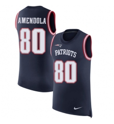 Men's Nike New England Patriots #80 Danny Amendola Limited Navy Blue Rush Player Name & Number Tank Top NFL Jersey