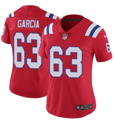 Women's Nike New England Patriots #63 Antonio Garcia Red Alternate Vapor Untouchable Limited Player NFL Jersey