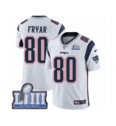Youth Nike New England Patriots #80 Irving Fryar White Vapor Untouchable Limited Player Super Bowl LIII Bound NFL Jersey