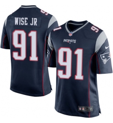 Men's Nike New England Patriots #91 Deatrich Wise Jr Game Navy Blue Team Color NFL Jersey