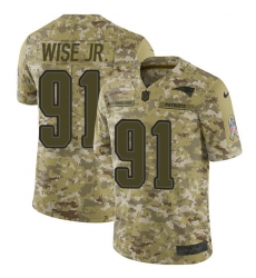 Men's Nike New England Patriots #91 Deatrich Wise Jr Limited Camo 2018 Salute to Service NFL Jersey
