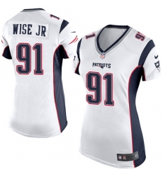 Women's Nike New England Patriots #91 Deatrich Wise Jr Game White NFL Jersey