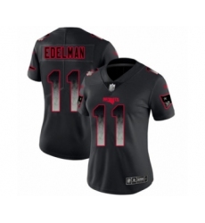 Women's New England Patriots #11 Julian Edelman Limited Black Smoke Fashion Football Jersey Women's New England Patriots #11 Julian Edelman Limited Black Smoke Fashion Football Jersey
