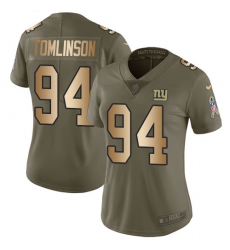 Women's Nike New York Giants #94 Dalvin Tomlinson Limited Olive/Gold 2017 Salute to Service NFL Jersey