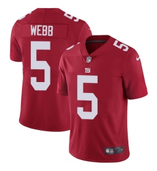 Youth Nike New York Giants #5 Davis Webb Elite Red Alternate NFL Jersey