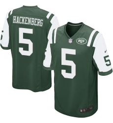 Men's Nike New York Jets #5 Christian Hackenberg Game Green Team Color NFL Jersey