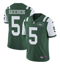 Men's Nike New York Jets #5 Christian Hackenberg Green Team Color Vapor Untouchable Limited Player NFL Jersey
