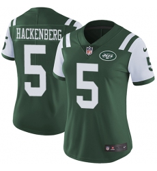 Women's Nike New York Jets #5 Christian Hackenberg Elite Green Team Color NFL Jersey