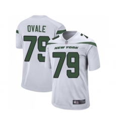 Men's New York Jets #79 Brent Qvale Game White Football Jersey