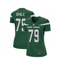 Women's New York Jets #79 Brent Qvale Game Green Team Color Football Jersey
