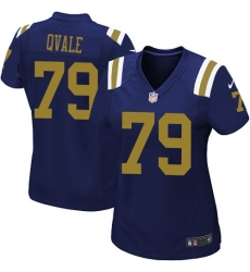 Women's Nike New York Jets #79 Brent Qvale Game Navy Blue Alternate NFL Jersey