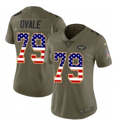 Women's Nike New York Jets #79 Brent Qvale Limited Olive/USA Flag 2017 Salute to Service NFL Jersey