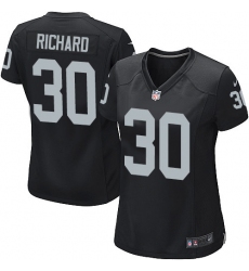 Women's Nike Oakland Raiders #30 Jalen Richard Game Black Team Color NFL Jersey