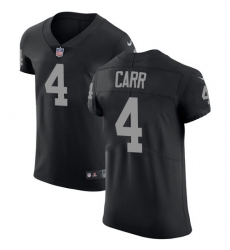 Men's Nike Oakland Raiders #4 Derek Carr Black Team Color Vapor Untouchable Elite Player NFL Jersey
