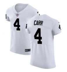 Men's Nike Oakland Raiders #4 Derek Carr White Vapor Untouchable Elite Player NFL Jersey