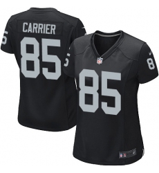 Women Nike Oakland Raiders #85 Derek Carrier Game Black Team Color NFL Jersey
