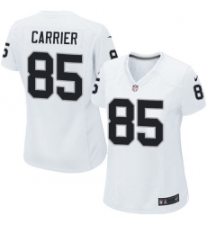 Women Nike Oakland Raiders #85 Derek Carrier Game White NFL Jersey