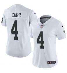 Women's Nike Oakland Raiders #4 Derek Carr Elite White NFL Jersey