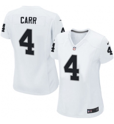 Women's Nike Oakland Raiders #4 Derek Carr Game White NFL Jersey